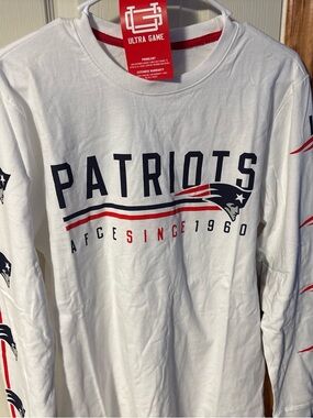 NFL White Tee with Red Neck Trim